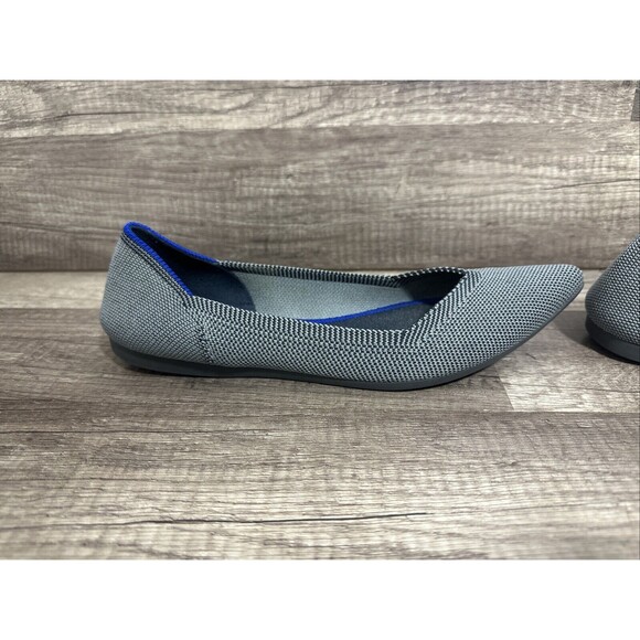 Rothys The Point Flats Cloud Gray Birdseye Knit Slip On Shoe Womans 7 Used - Picture 5 of 14